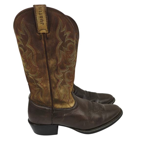Justin Men's Western Boots Round Toe Brown 11